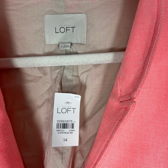 Loft NWT Coral Two Button Blazer Jacket Sz 14 - Picture 4 of 9